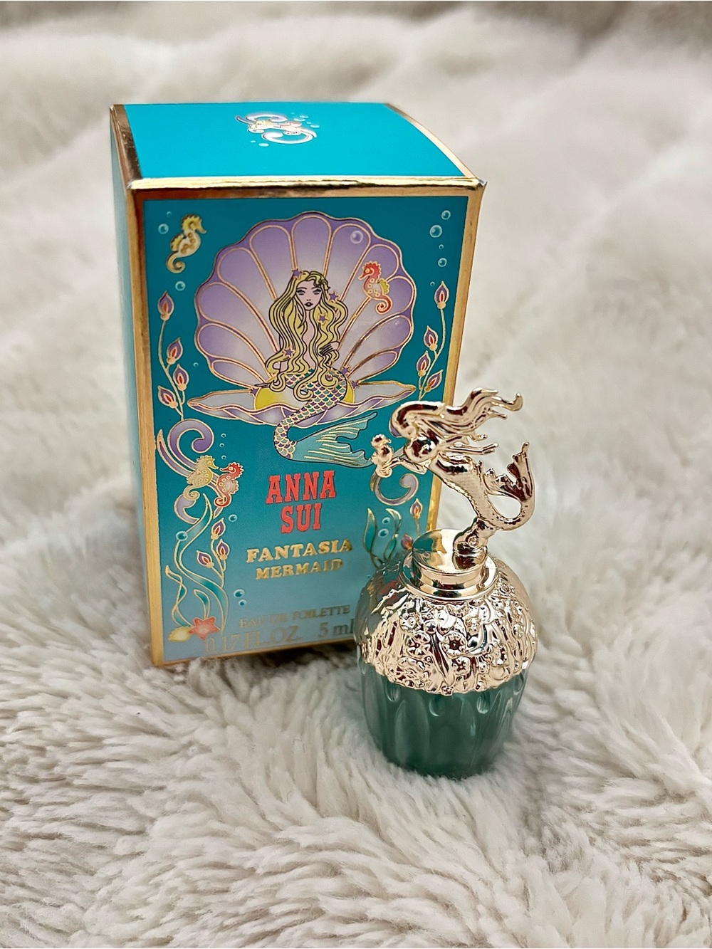 Anna Sui Fantasia Mermaid Mini Fragrance- teal and gold - Picture 2 of 5
